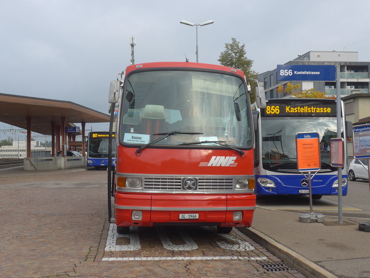 (221'796) - Biegger, Uster - Nr. 31/GL 1946 - Setra (ex AFA Adelboden Nr. 31; ex AFA Adelboden Nr. 10; ex Frhlich, Zrich) am 12. Oktober 2020 beim Bahnhof Wetzikon