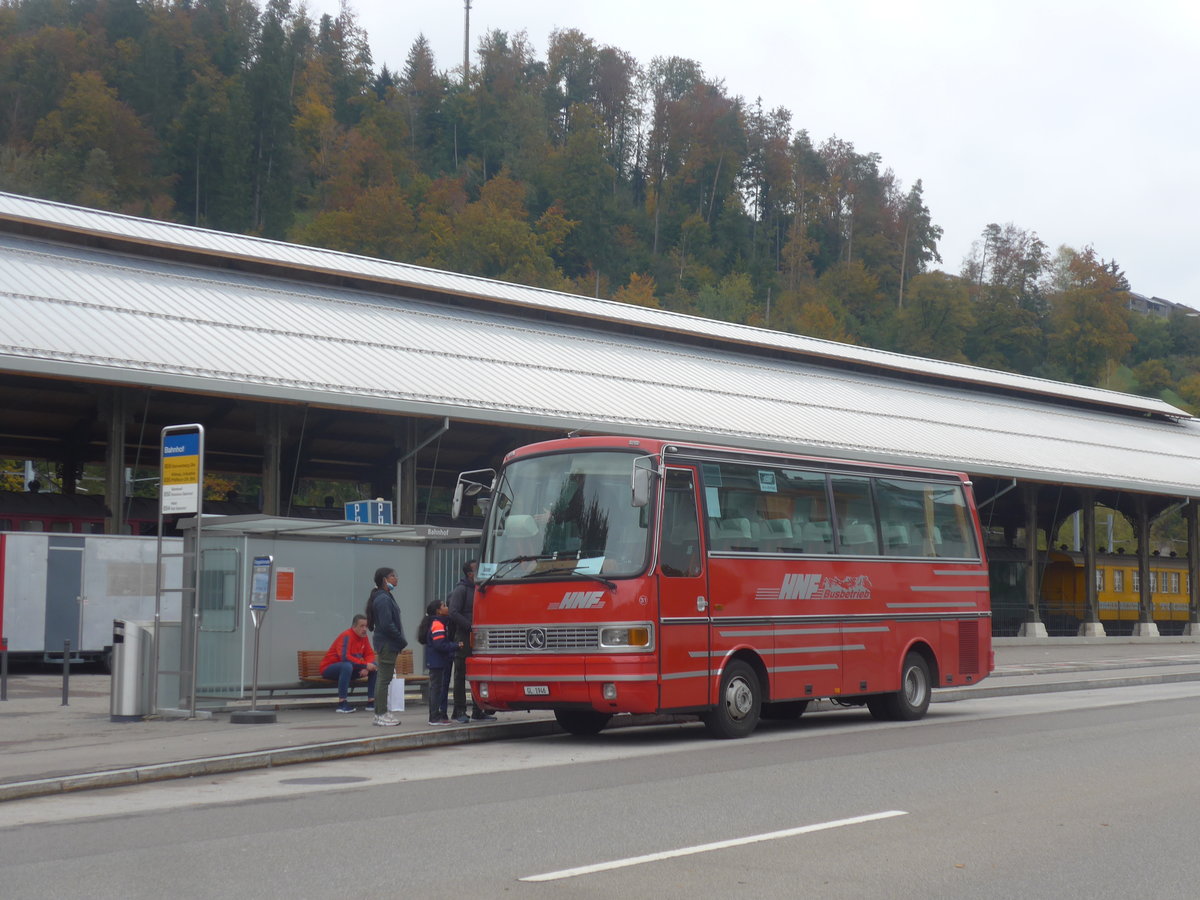 (221'827) - Biegger, Uster - Nr. 31/GL 1946 - Setra (ex AFA Adelboden Nr. 31; ex AFA Adelboden Nr. 10; ex Frhlich, Zrich) am 12. Oktober 2020 beim Bahnhof Bauma