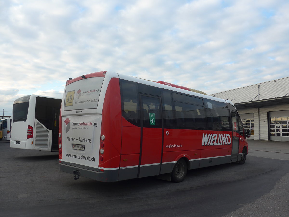 (222'066) - Wieland, Murten - Nr. 96/FR 300'596 - Iveco/Rosero am 18. Oktober 2020 in Kerzers, Interbus