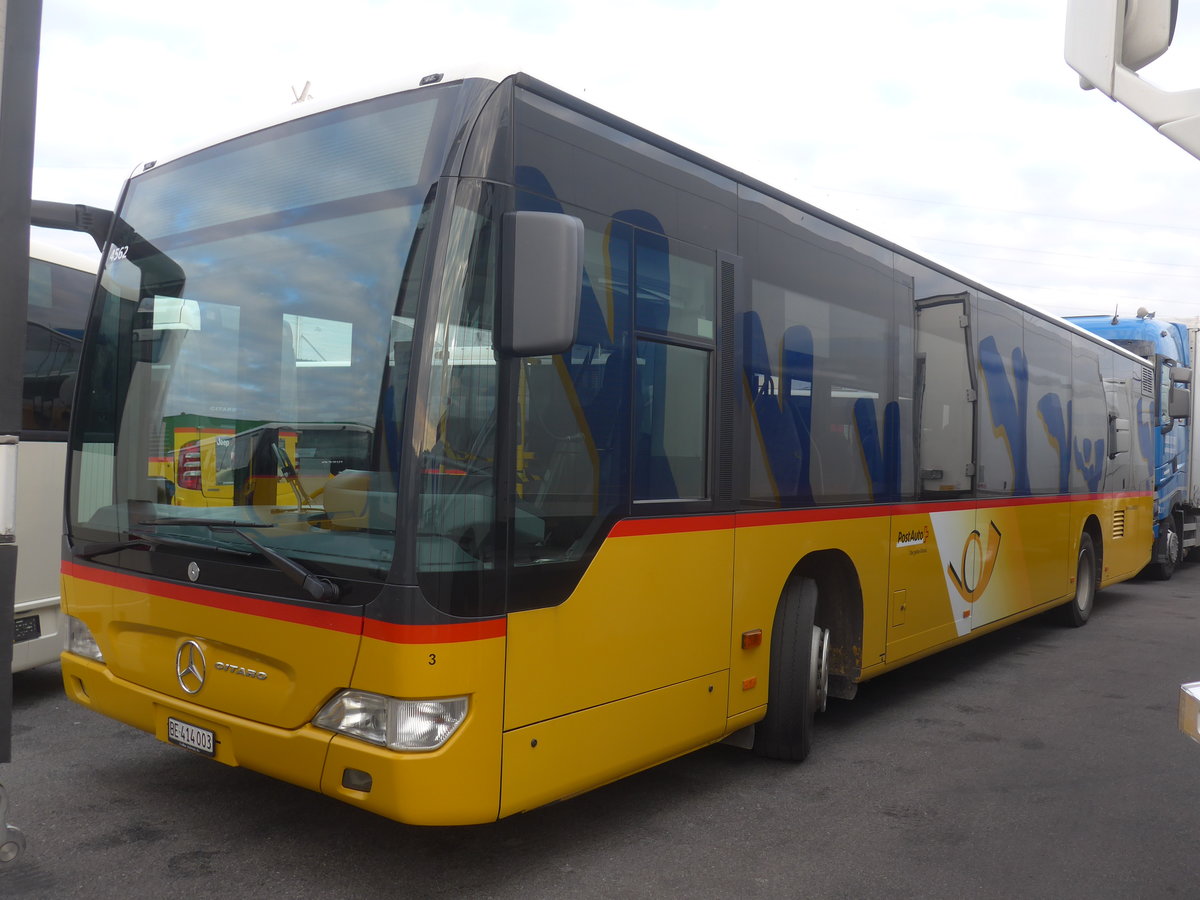 (222'071) - PostAuto Bern - Nr. 3/BE 414'003 - Mercedes (ex Klopfstein, Laupen Nr. 3) am 18. Oktober 2020 in Kerzers, Interbus