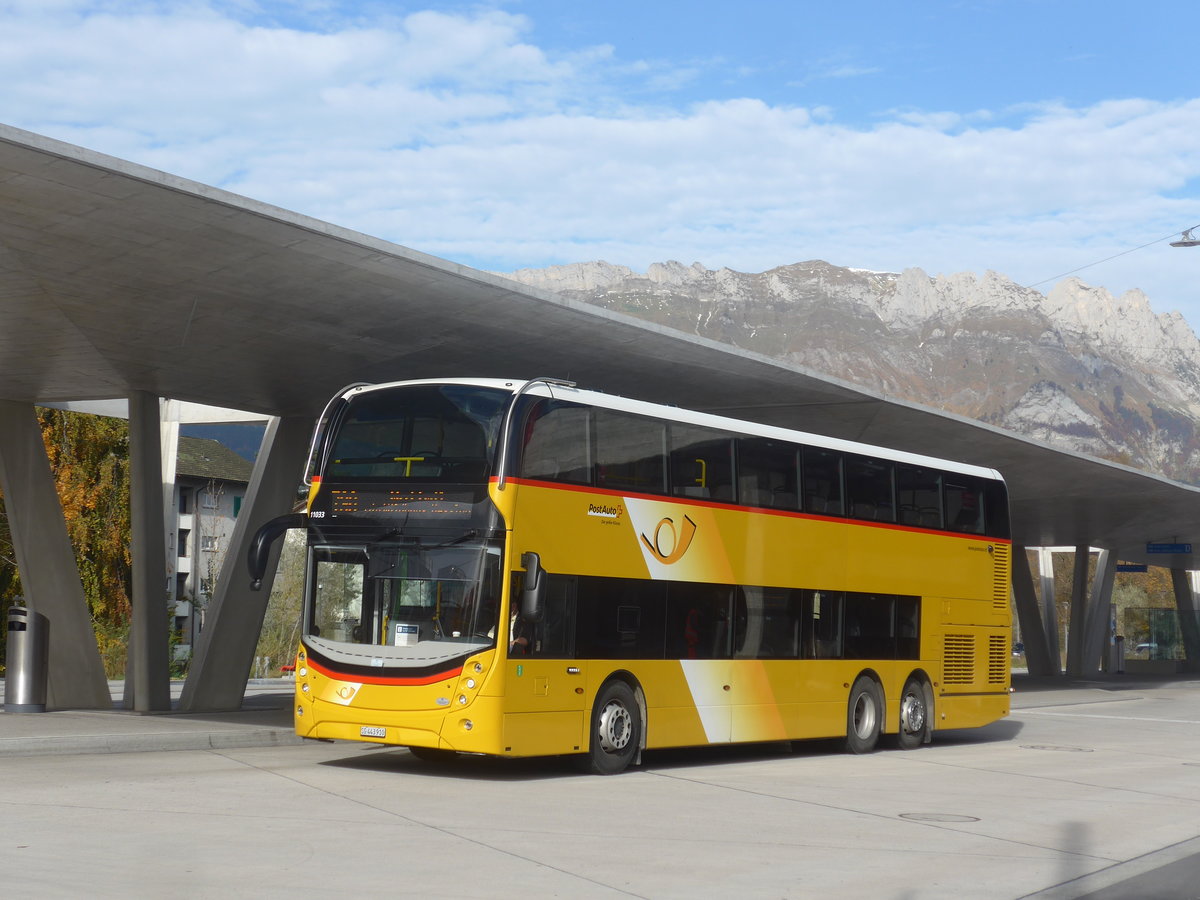 (222'383) - PostAuto Ostschweiz - SG 443'910 - Alexander Dennis am 22. Oktober 2020 beim Bahnhof Buchs