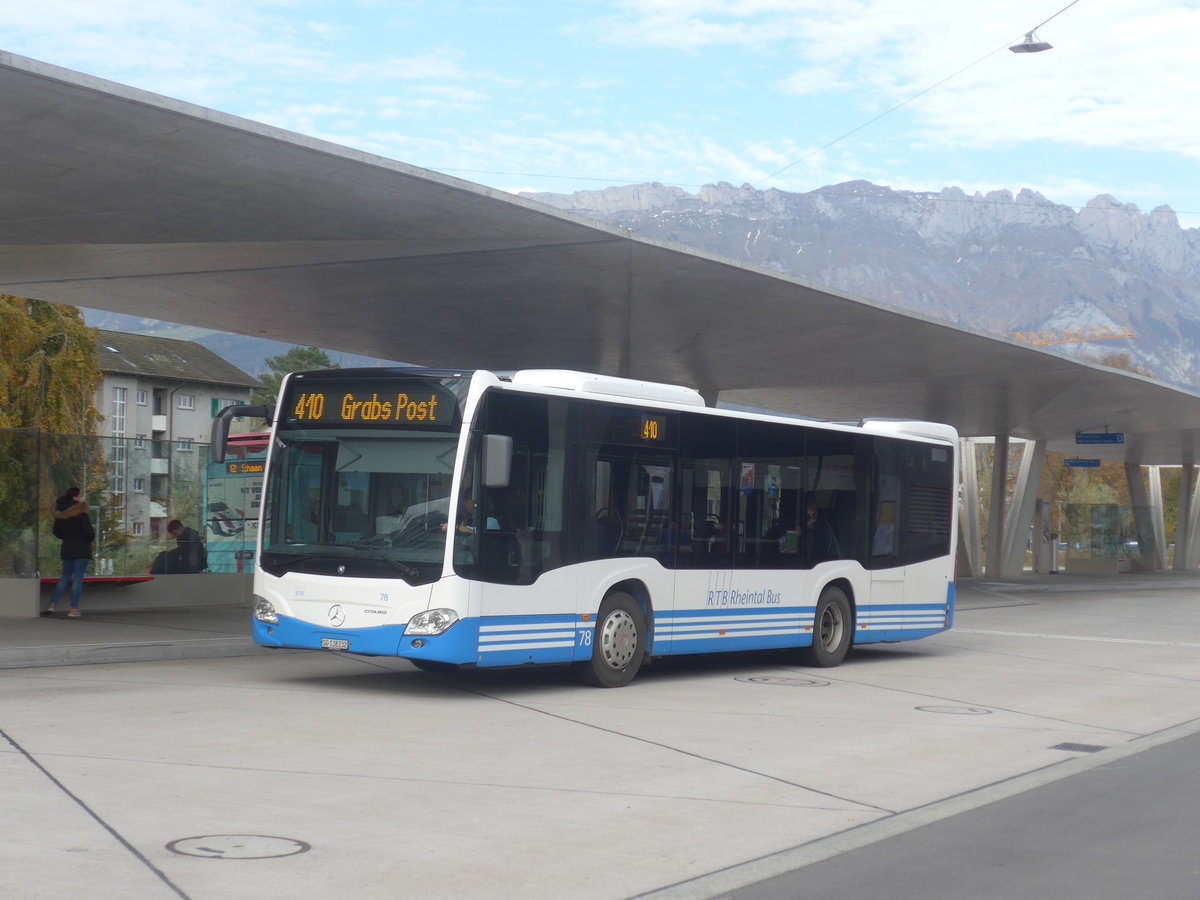 (222'386) - RTB Altsttten - Nr. 78/SG 138'232 - Mercedes am 22. Oktober 2020 beim Bahnhof Buchs