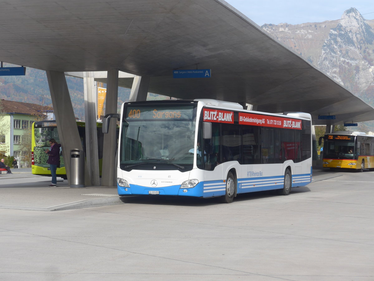 (222'388) - RTB Altsttten - Nr. 41/SG 335'059 - Mercedes am 22. Oktober 2020 beim Bahnhof Buchs