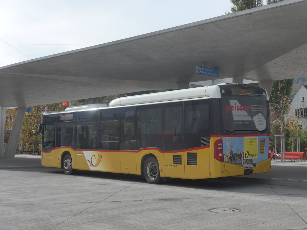 (222'395) - PostAuto Ostschweiz - SG 445'302 - Mercedes am 22. Oktober 2020 beim Bahnhof Buchs