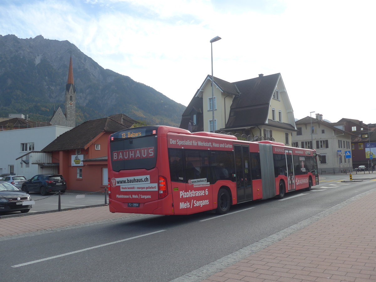 (222'428) - PLA Vaduz - Nr. 56/FL 39'856 - Mercedes (ex Nr. 58) am 22. Oktober 2020 beim Bahnhof Schaan