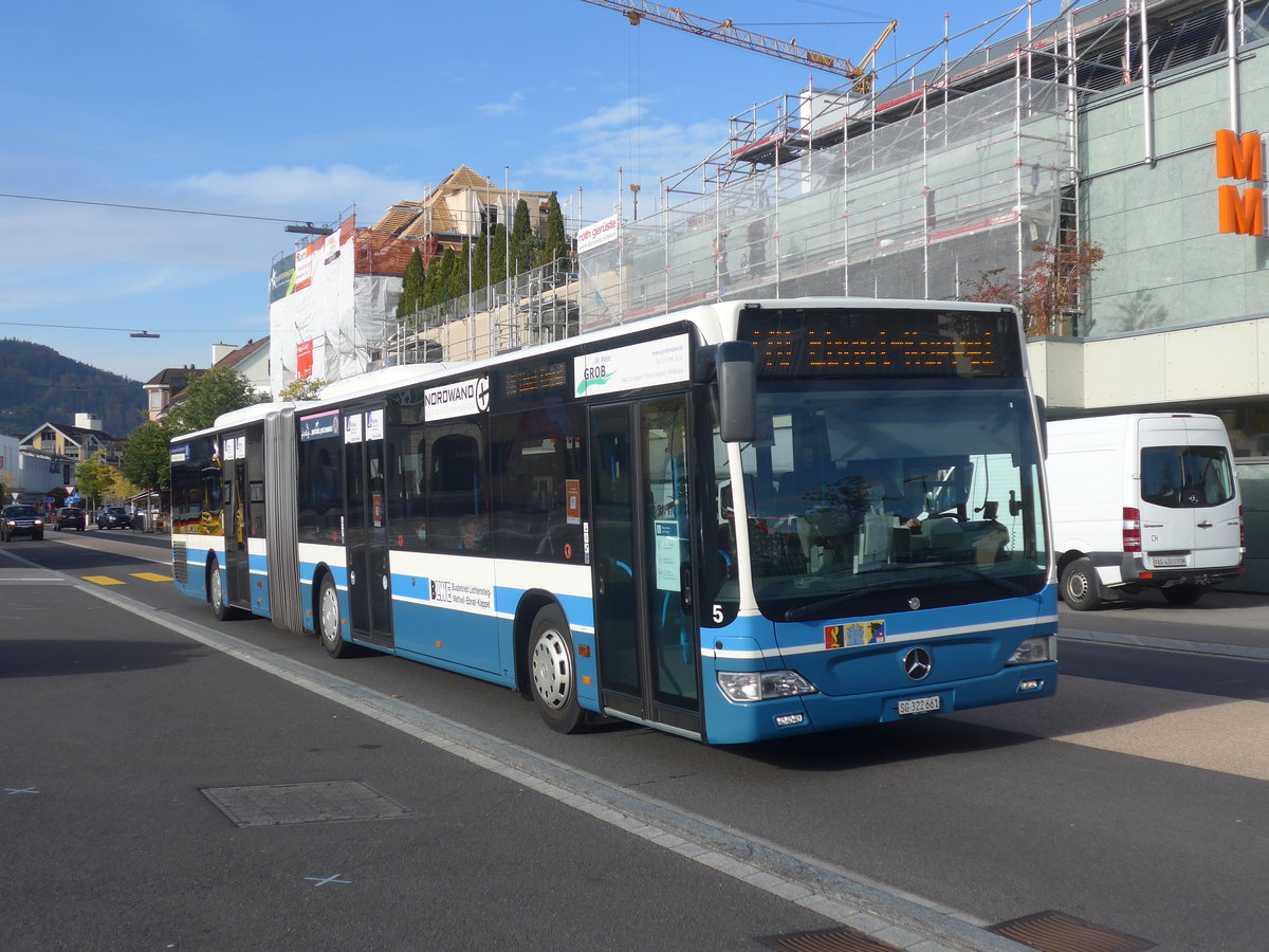 (222'461) - BLWE Wattwil - Nr. 5/SG 332'661 - Mercedes am 22. Oktober 2020 beim Bahnhof Wattwil