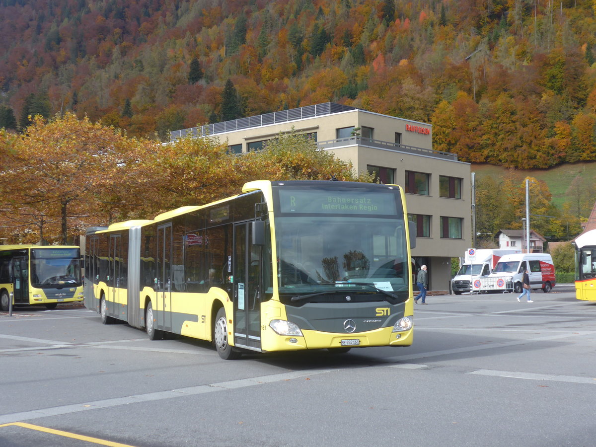 (222'627) - STI Thun - Nr. 161/BE 752'161 - Mercedes am 24. Oktober 2020 beim Bahnhof Interlaken Ost