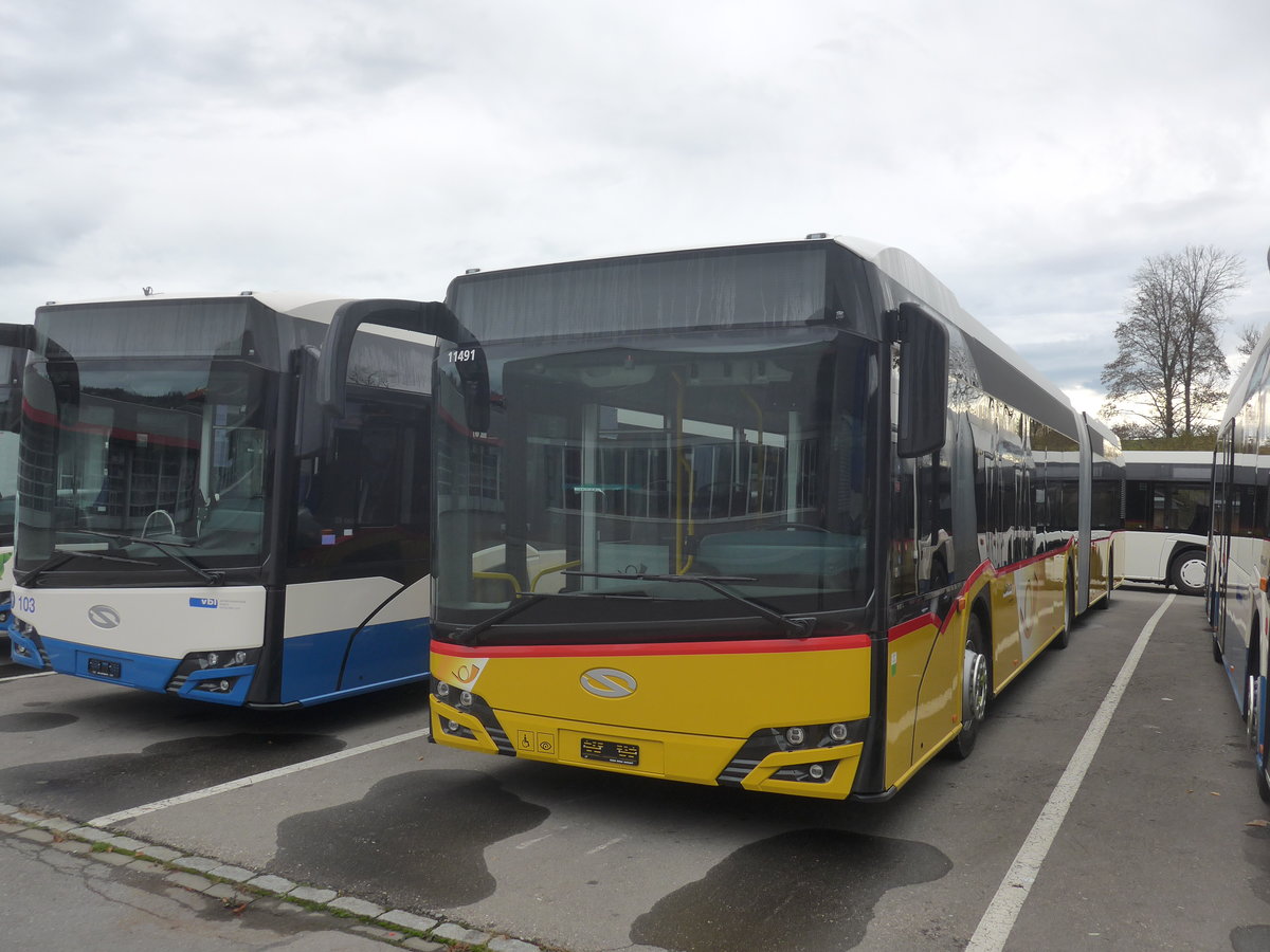 (222'766) - CarPostal Ouest - PID 11'491 - Solaris am 1. November 2020 in Ruswil, Garage ARAG