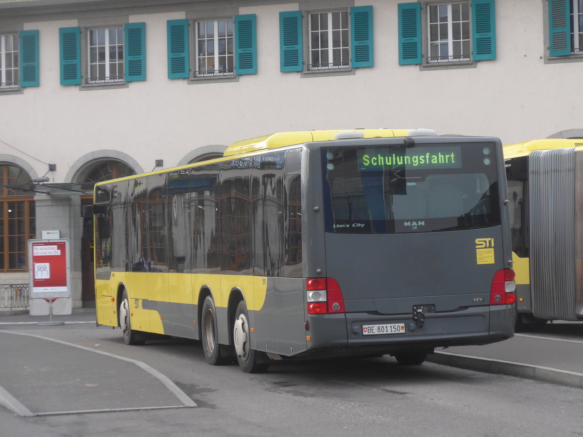 (222'938) - STI Thun - Nr. 150/BE 801'150 - MAN am 4. Dezember 2020 beim Bahnhof Thun