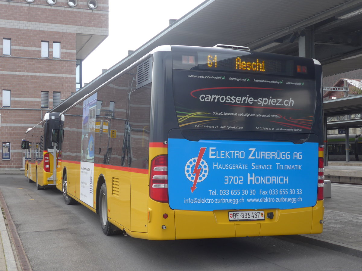 (222'945) - PostAuto Bern - BE 836'487 - Mercedes (ex Nr. 533; ex BE 653'387) am 4. Dezember 2020 beim Bahnhof Spiez