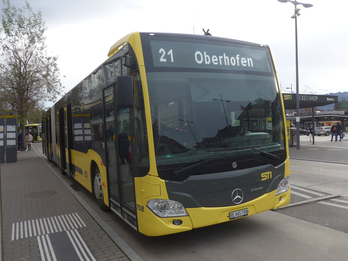 (223'082) - STI Thun - Nr. 708/BE 865'708 - Mercedes am 24. Dezember 2020 beim Bahnhof Thun