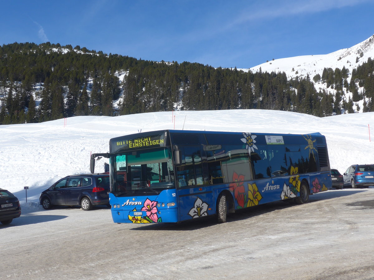 (223'213) - Pfosi, Arosa - Nr. 12/GR 180'112 - Neoplan (ex Nr. 2) am 2. Januar 2021 in Arosa, Prtschli