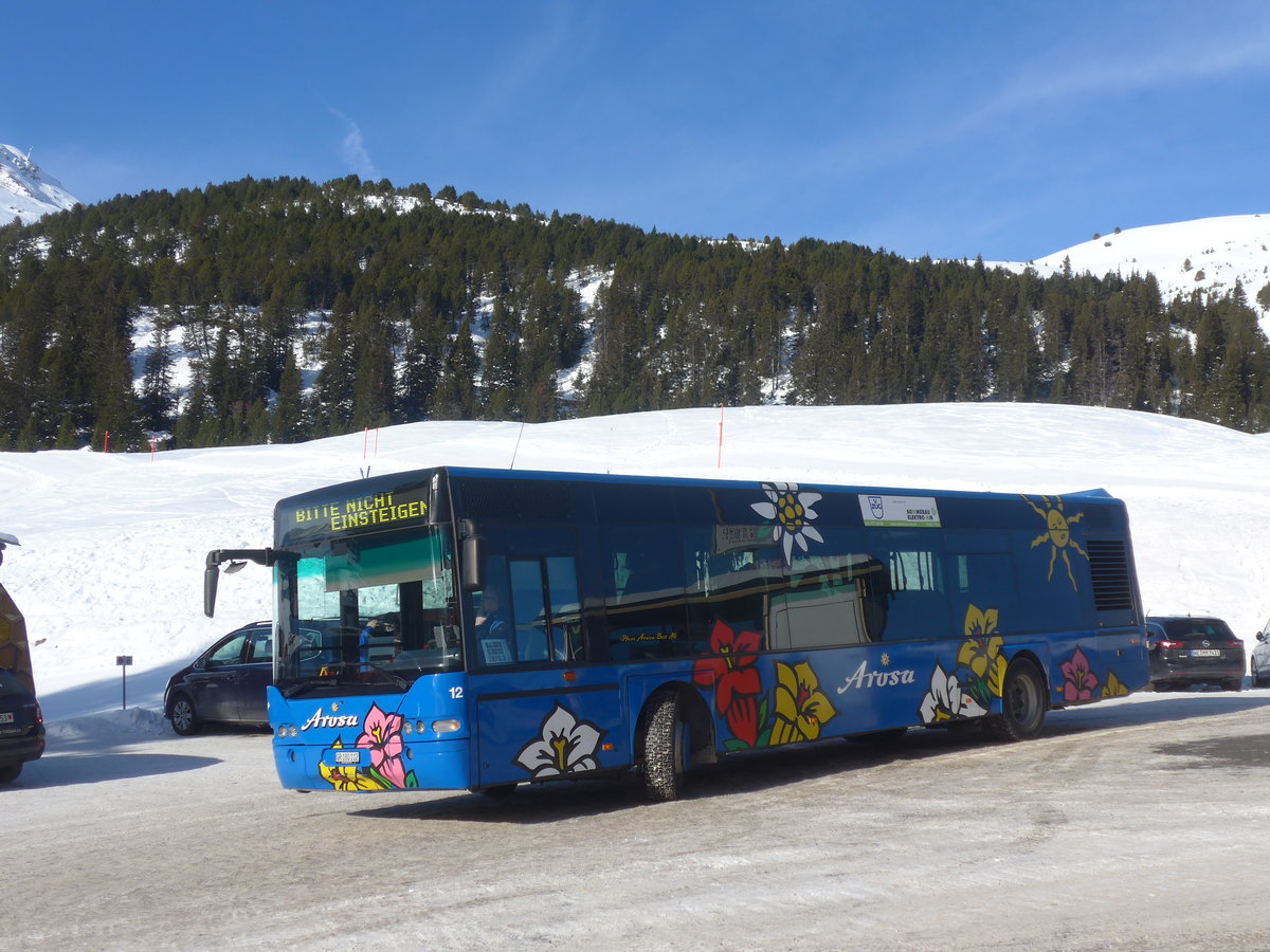 (223'214) - Pfosi, Arosa - Nr. 12/GR 180'112 - Neoplan (ex Nr. 2) am 2. Januar 2021 in Arosa, Prtschli