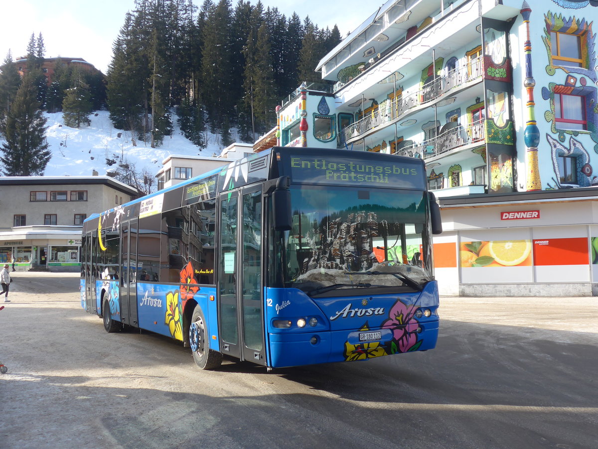 (223'228) - Pfosi, Arosa - Nr. 12/GR 180'112 - Neoplan (ex Nr. 2) am 2. Januar 2021 in Arosa, Post