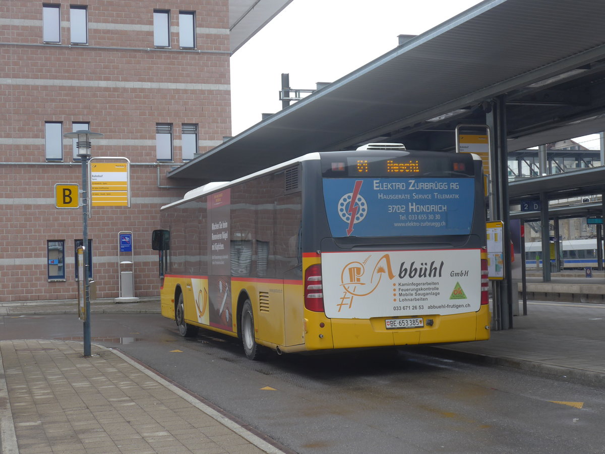 (223'479) - PostAuto Bern - BE 653'385 - Mercedes am 11. Februar 2021 beim Bahnhof Spiez