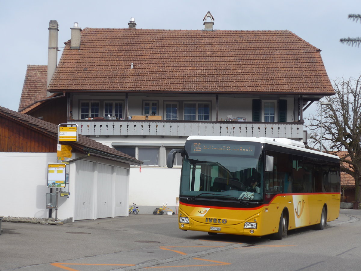 (223'596) - Engeloch, Riggisberg - Nr. 3/BE 447'406 - Iveco am 18. Februar 2021 in Wattenwil, Postgasse