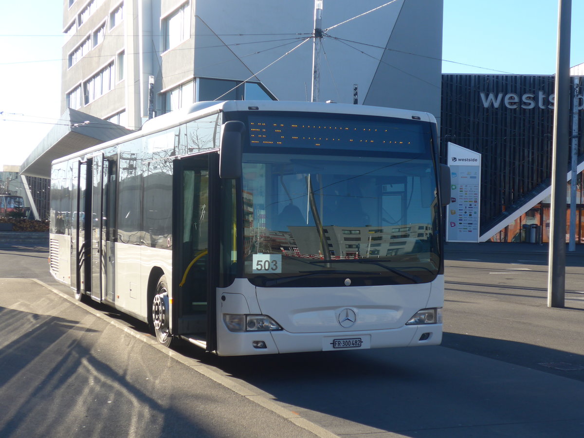 (223'688) - Intertours, Domdidier - FR 300'482 - Mercedes (ex PostAuto Bern Nr. 9; ex Klopfstein, Laupen Nr. 9) am 21. Februar 2021 beim Bahnhof Bern Brnnen Westside