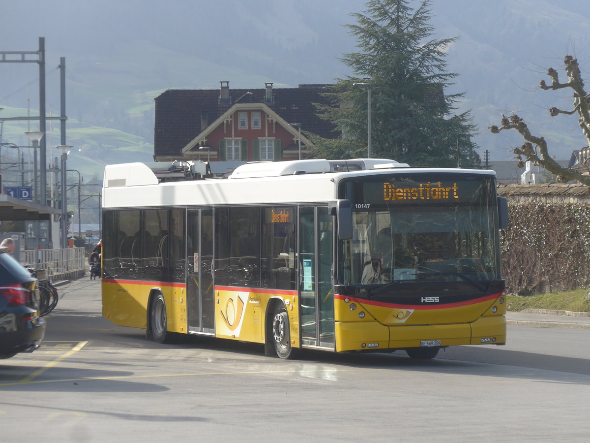 (223'769) - PostAuto Bern - Nr. 6/BE 669'359 - Hess (ex Klopfstein, Laupen Nr. 6) am 26. Februar 2021 beim Bahnhof Sarnen