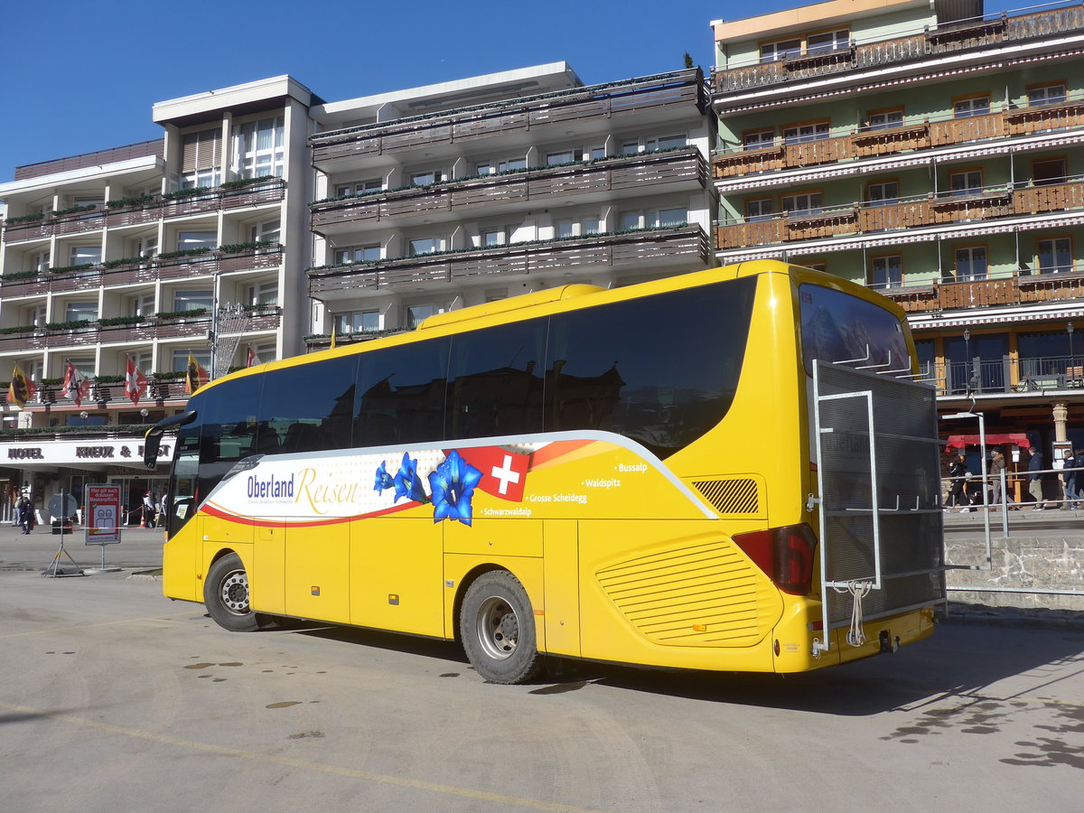 (223'877) - Oberland Reisen, Thun - Nr. 22/BE 92'977 - Setra (ex Grindelwaldbus, Grindelwald Nr. 22) am 28. Februar 2021 beim Bahnhof Grindelwald