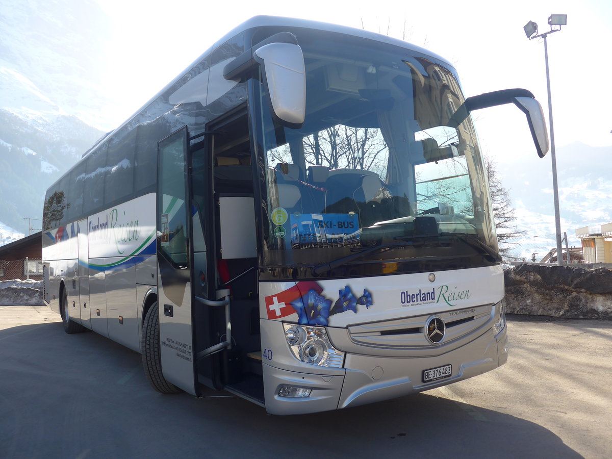 (223'897) - Oberland Reisen, Thun - Nr. 40/BE 376'483 - Mercedes am 28. Februar 2021 beim Bahnhof Grindelwald