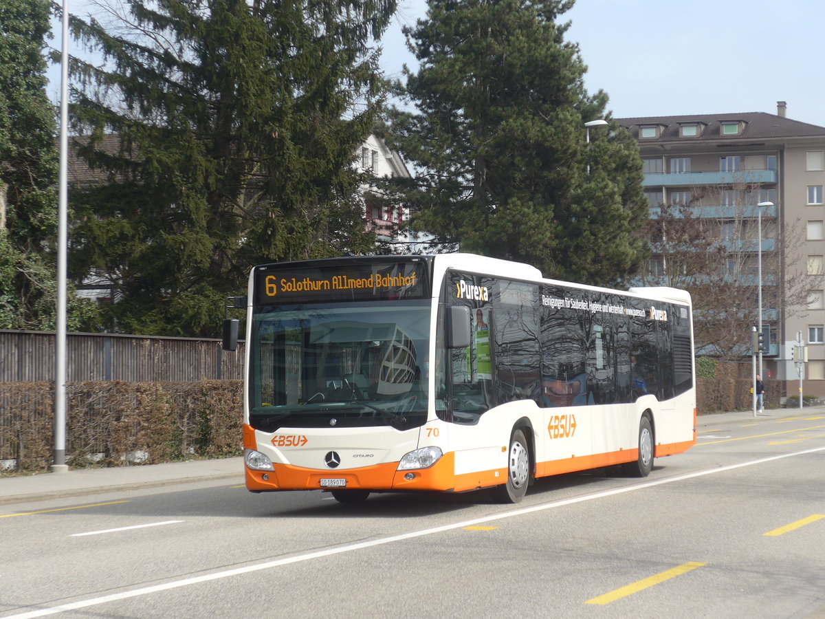 (223'949) - BSU Solothurn - Nr. 70/SO 189'070 - Mercedes am 4. Mrz 2021 beim Hauptbahnhof Solothurn