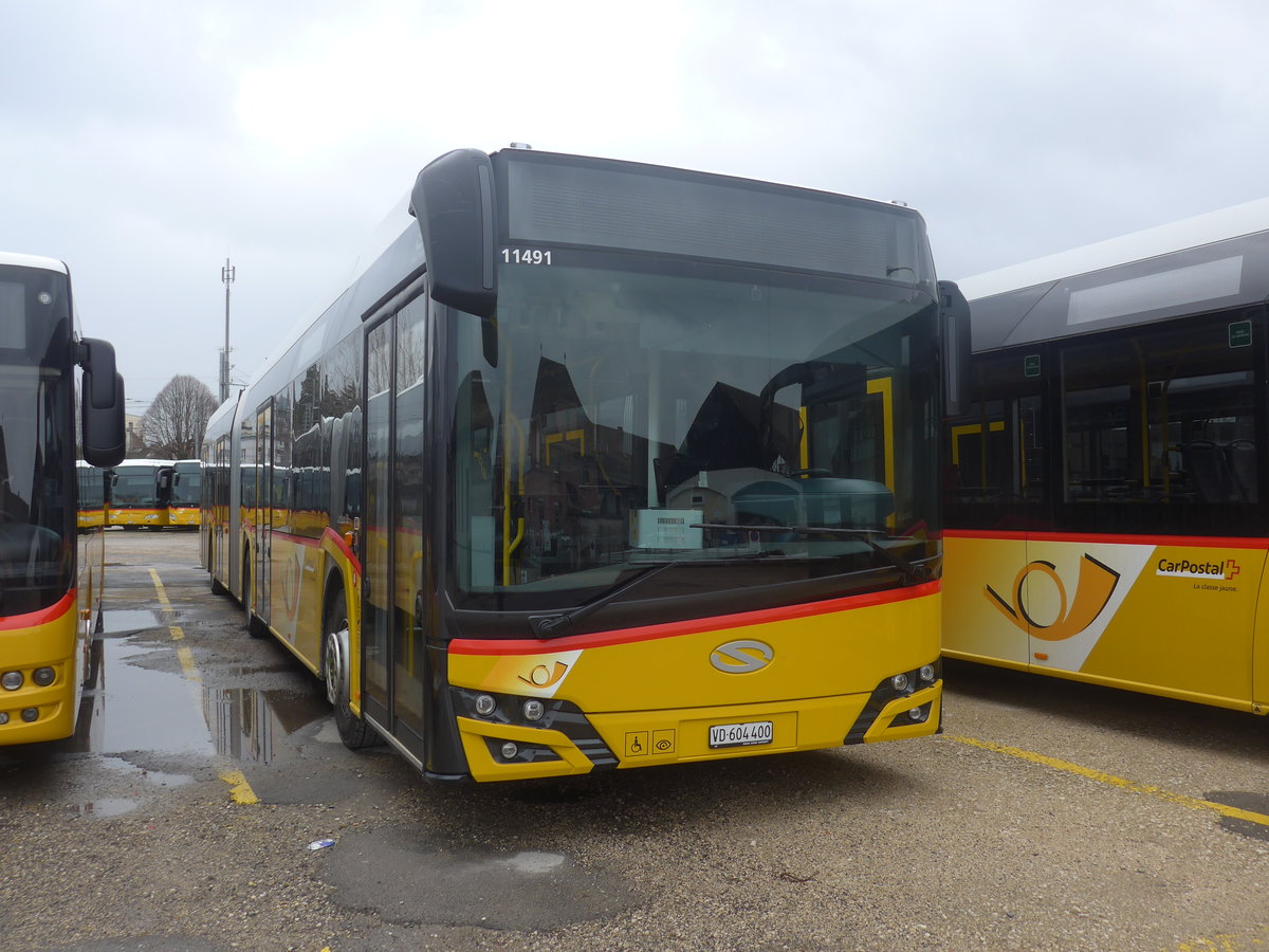 (224'200) - CarPostal Ouest - VD 604'400 - Solaris am 14. Mrz 2021 in Yverdon, Garage