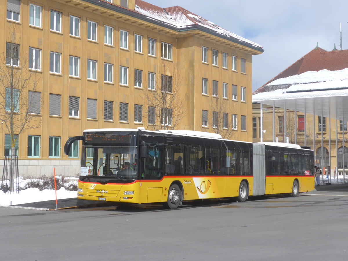 (224'295) - Buchard, Leytron - NE 165'375 - MAN (ex VS 241'996; ex Nr. 159) am 20. Mrz 2021 beim Bahnhof La Chaux-de-Fonds (Einsatz CarPostal)