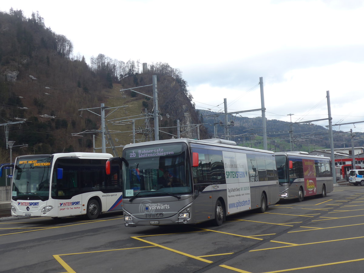 (224'439) - AAGR Rothenburg - Nr. 51/LU 138'469 - Iveco am 27. Mrz 2021 beim Bahnhof Stansstad