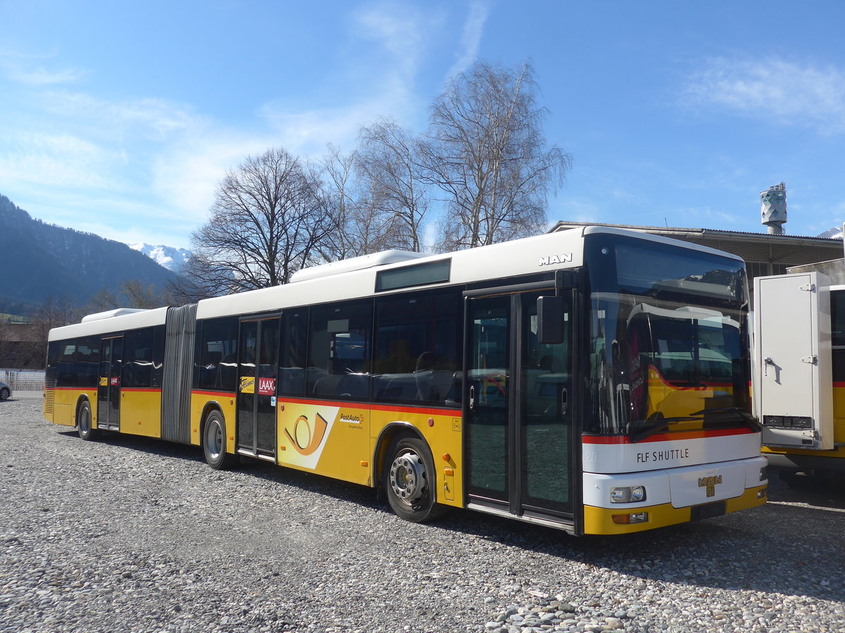 (224'501) - Stuppan, Flims - MAN (ex Steiner, Ortschwaben Nr. 20; ex Steiner, Ortschwaben Nr. 10) am 28. Mrz 2021 in Landquart, Garage Bardill