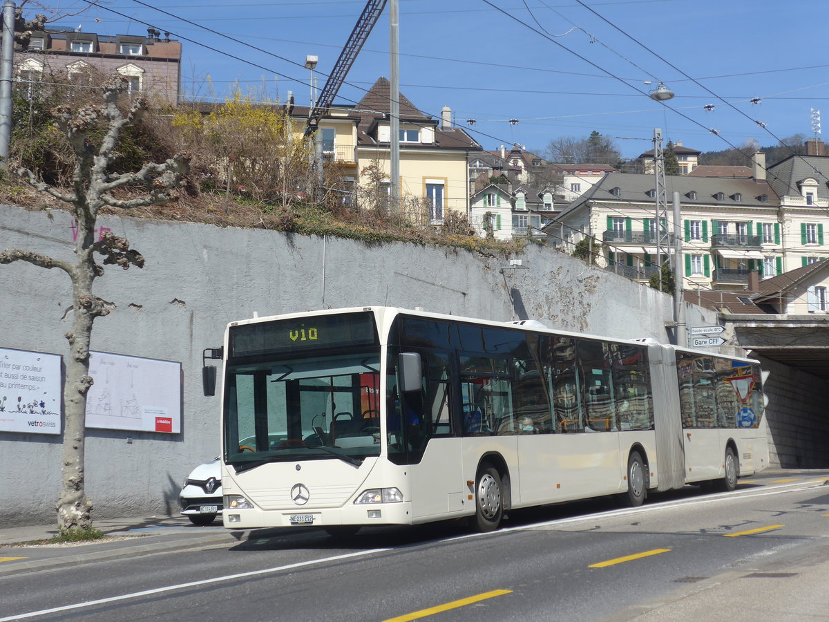 (224'593) - Interbus, Yverdon - Nr. 1212/NE 231'212 - Mercedes (ex BSU Solothurn Nr. 41) am 29. Mrz 2021 in Neuchtel, Avenue de la Gare (Einsatz CarPostal)