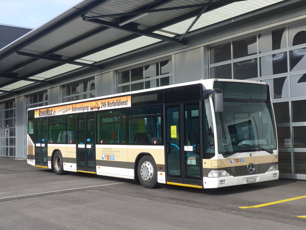 (224'883) - AZZK Zollikon - Nr. 40/ZH 447'040 - Mercedes (ex Welti-Furrer, Zrich Nr. 92) am 11. April 2021 in Winterthur, EvoBus