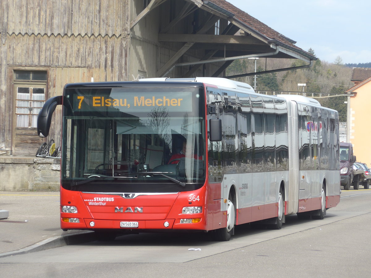 (224'891) - SW Winterthur - Nr. 364/ZH 540'364 - MAN am 11. April 2021 beim Bahnhof Winterthur Wlflingen