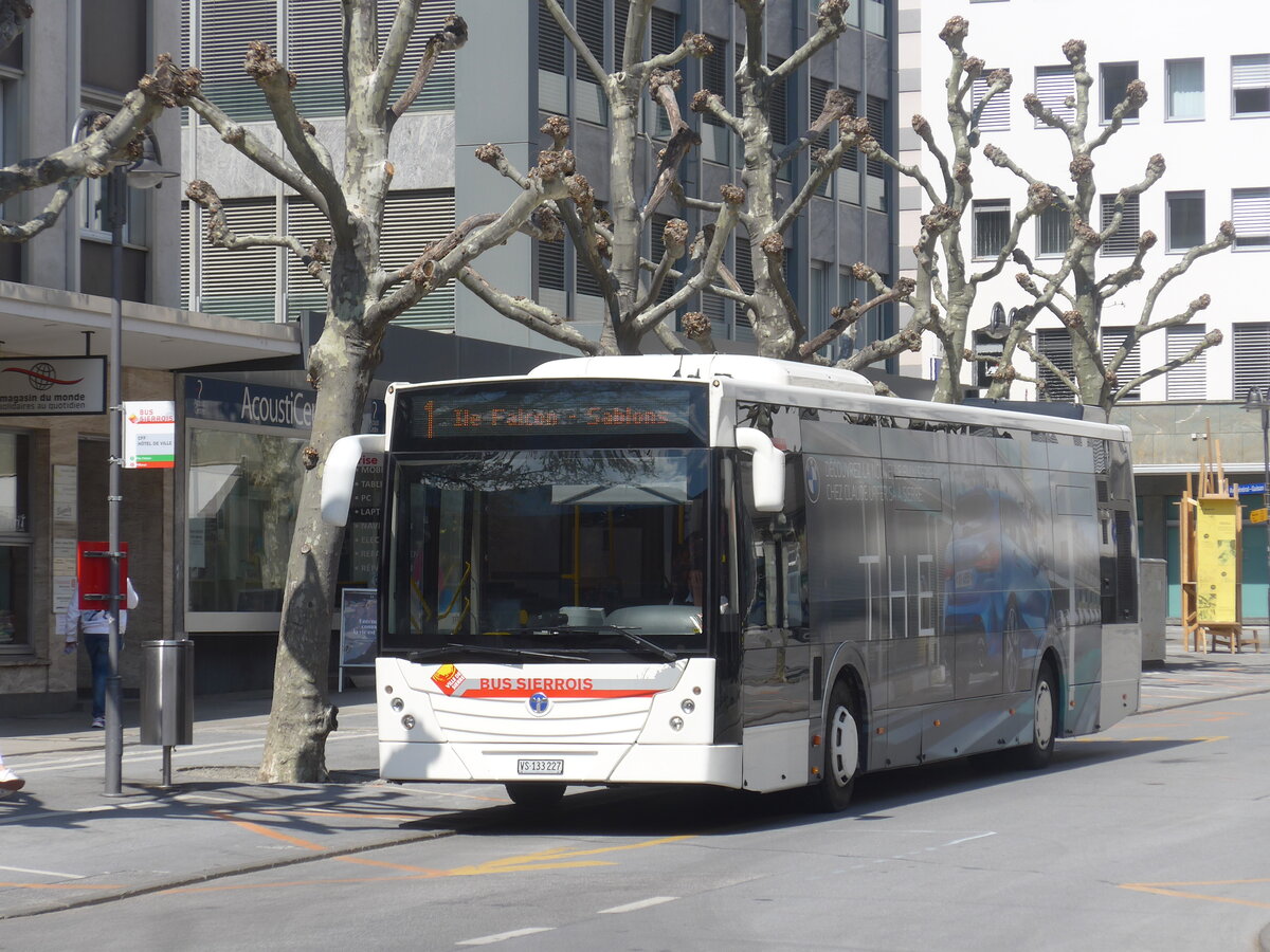 (225'122) - BS Sierre - VS 133'227 - Temsa am 19. April 2021 beim Bahnhof Sierre