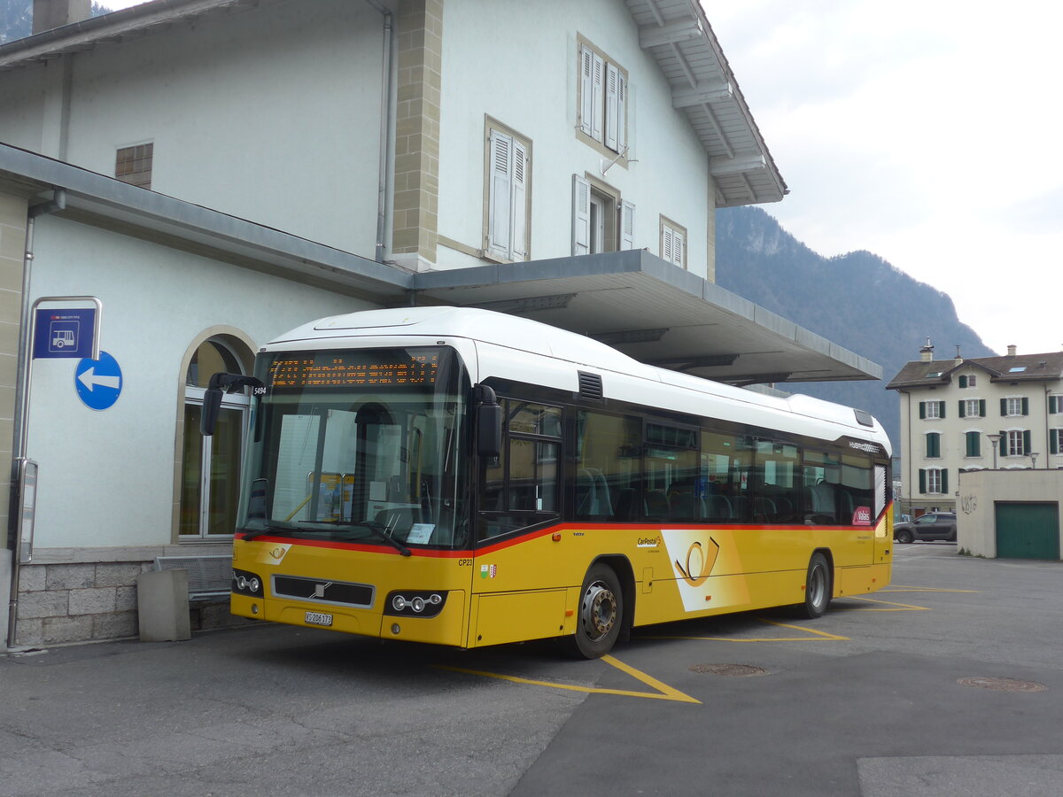 (225'150) - TPC Aigle - Nr. CP23/VS 206'173 - Volvo am 19. April 2021 beim Bahnhof Villeneuve