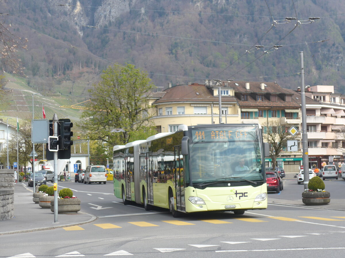 (225'160) - TPC Aigle - Nr. 303/VD 496'540 - Mercedes (ex PostAuto Bern Nr. 633) am 19. April 2021 beim Bahnhof Villeneuve