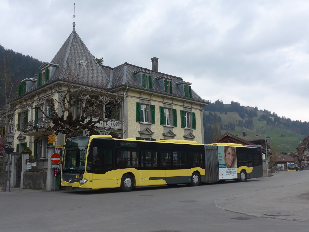 (225'292) - STI Thun - Nr. 162/BE 752'162 - Mercedes am 27. April 2021 beim Bahnhof Zweisimmen