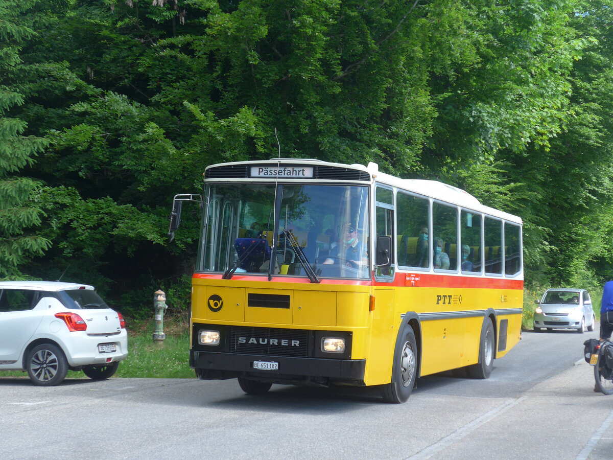 (225'861) - Bernair, Mnsingen - BE 651'182 - Saurer/Tscher (ex Schebath, Lauerz; ex Albin, Allanden; ex Heim Flums) am 13. Juni 2021 in Waldhusern, Kurhaus