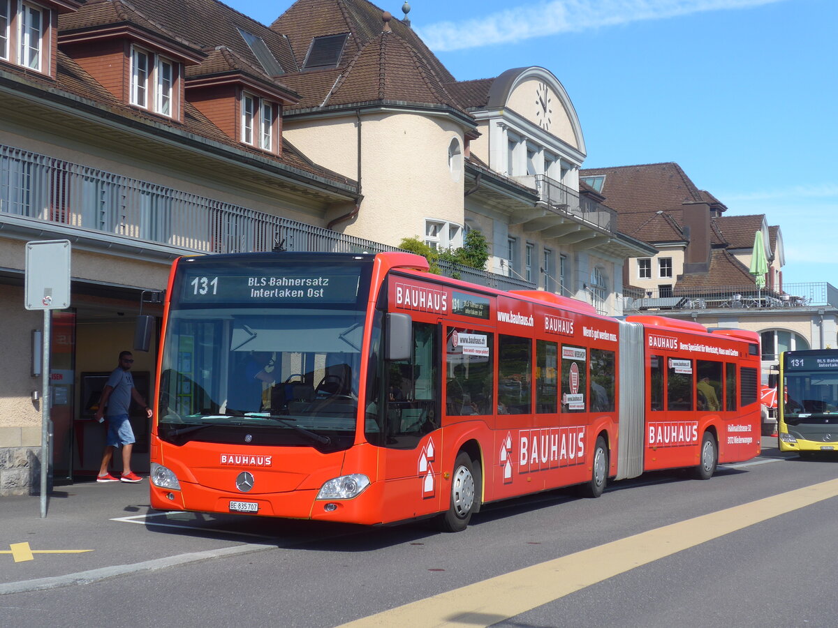 (226'013) - STI Thun - Nr. 707/BE 835'707 - Mercedes am 26. Juni 2021 beim Bahnhof Spiez