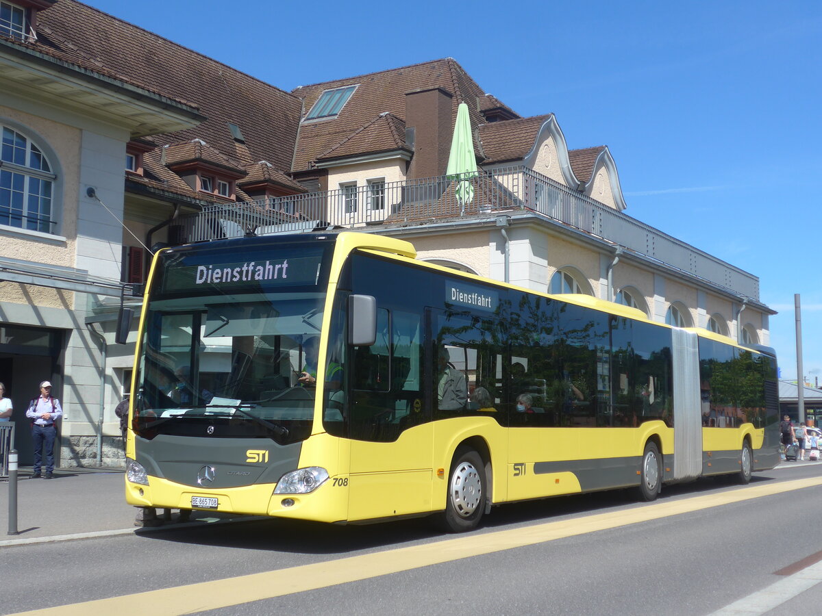 (226'022) - STI Thun - Nr. 708/BE 865'708 - Mercedes am 26. Juni 2021 beim Bahnhof Spiez