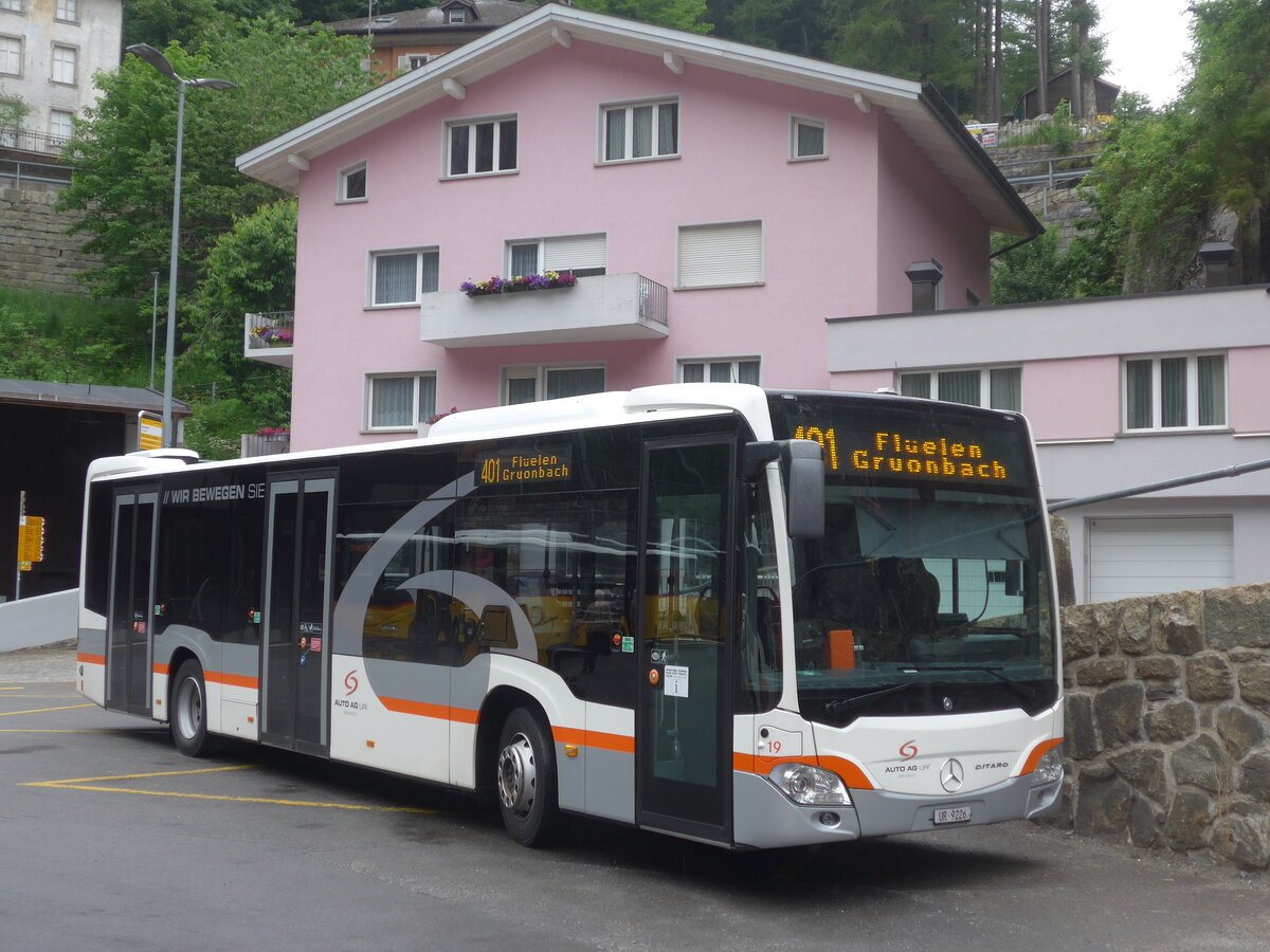 (226'128) - AAGU Altdorf - Nr. 19/UR 9226 - Mercedes am 3. Juli 2021 beim Bahnhof Gschenen