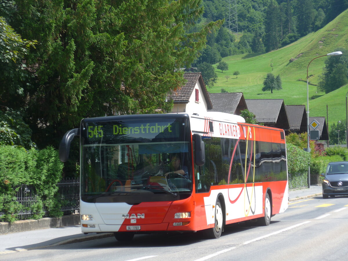 (226'461) - AS Engi - Nr. 3/GL 7703 - MAN am 12. Juli 2021 in Schwanden, Sernftalstrasse