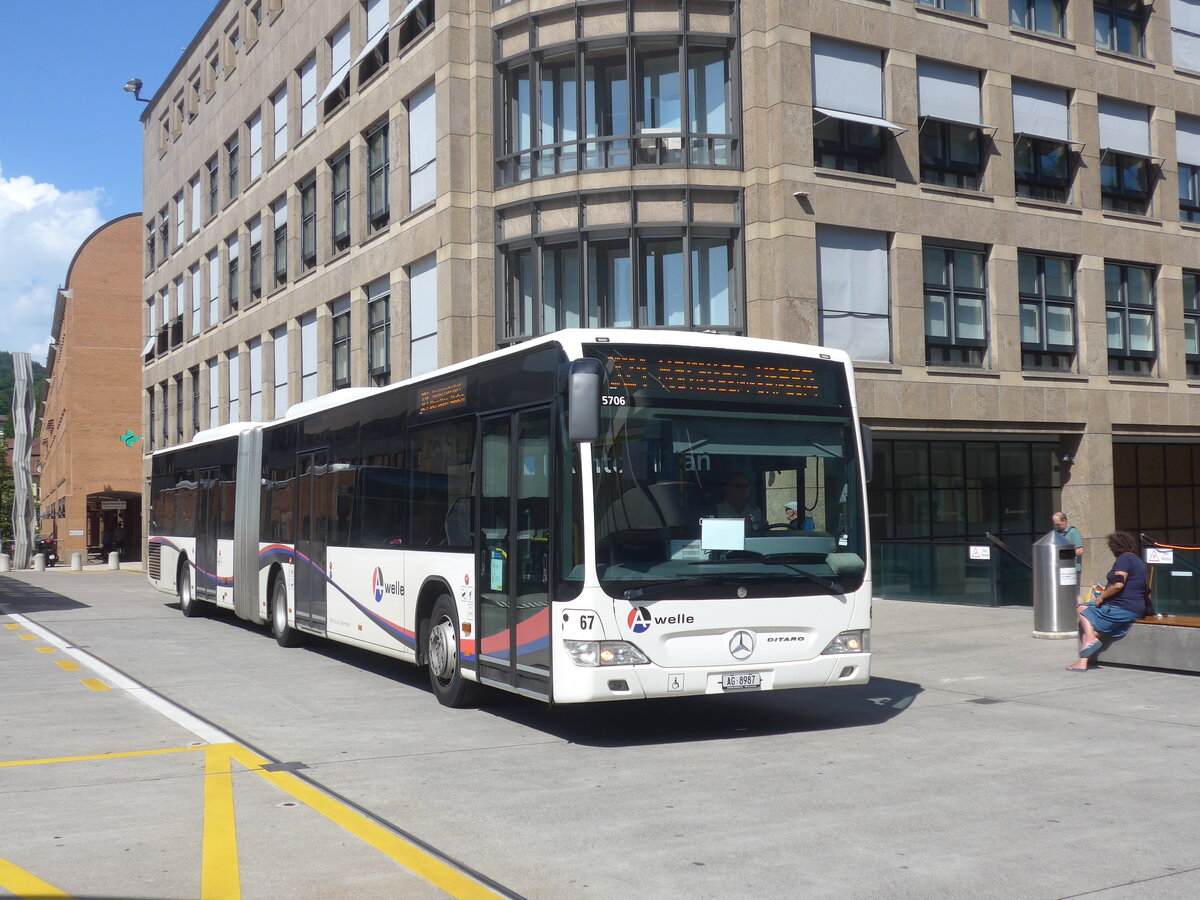 (226'625) - Steffen, Remetschwil - Nr. 67/AG 8987 - Mercedes am 19. Juli 2021 beim Bahnhof Baden