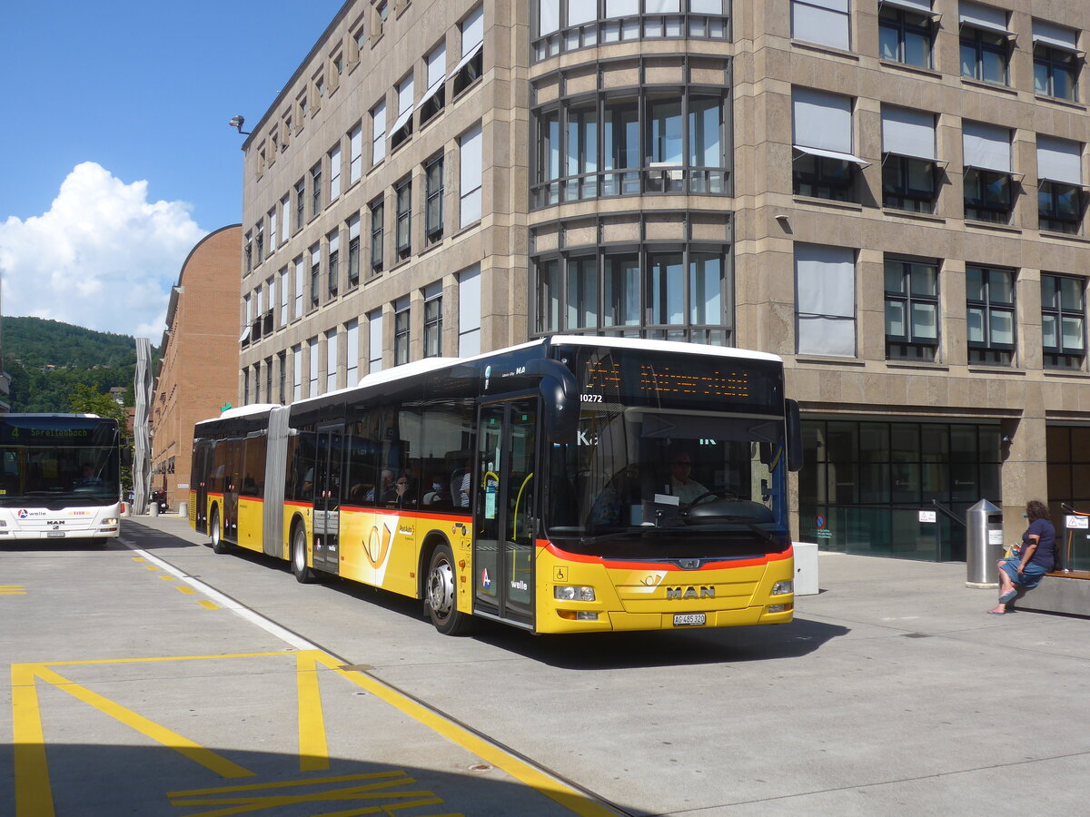 (226'627) - PostAuto Nordschweiz - AG 485'320 - MAN am 19. Juli 2021 beim Bahnhof Baden