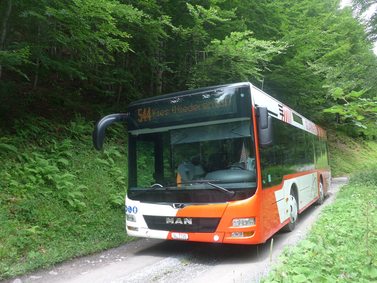 (226'780) - AS Engi - Nr. 5/GL 7705 - MAN am 25. Juli 2021 in Schwanden, Notumfahrung