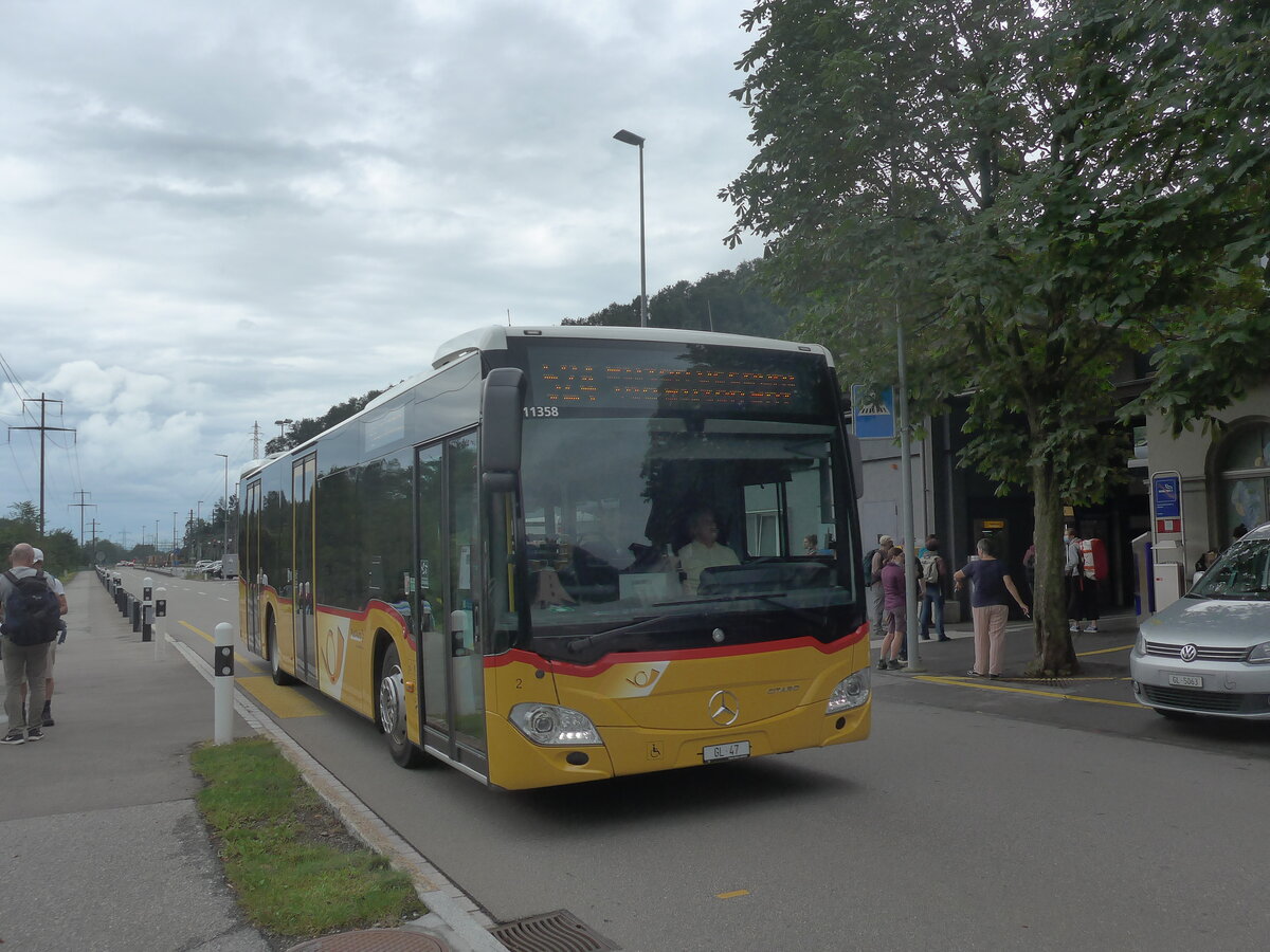 (226'796) - Niederer, Filzbach - Nr. 2/GL 47 - Mercedes am 25. Juli 2021 beim Bahnhof Ziegelbrcke