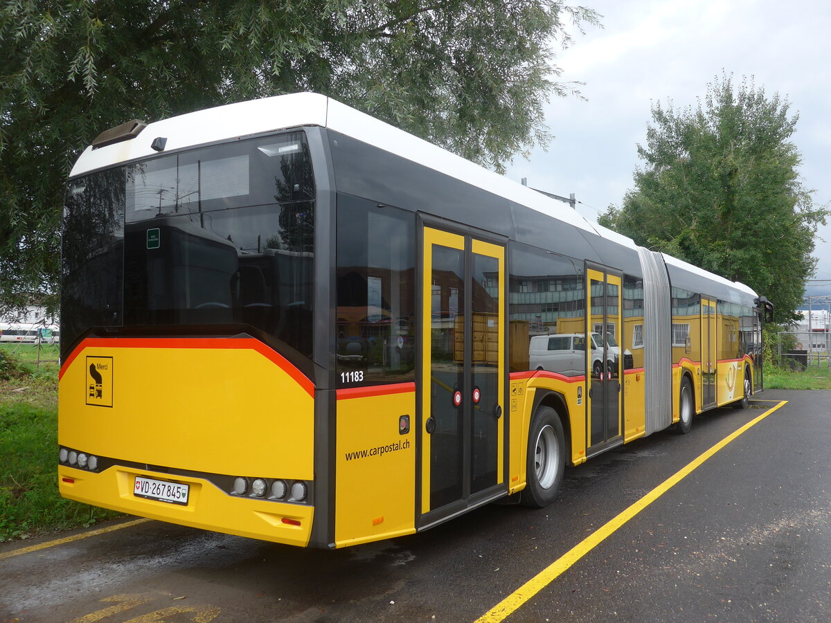 (226'903) - CarPostal Ouest - VD 267'845 - Solaris am 1. August 2021 in Yverdon, Garage