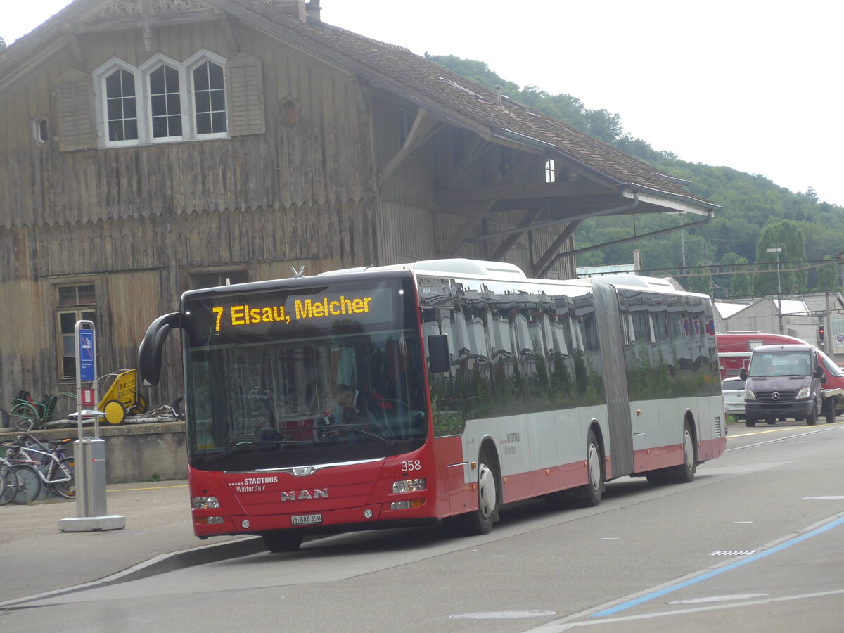 (227'126) - SW Winterthur - Nr. 358/ZH 886'358 - MAN am 8. August 2021 beim Bahnhof Winterthur Wlflingen