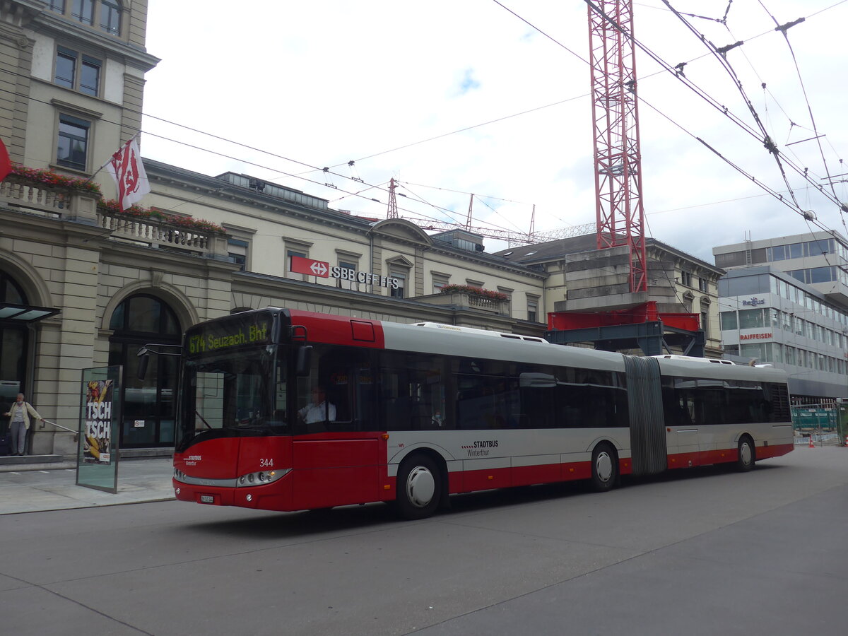 (227'138) - SW Winterthur - Nr. 344/ZH 745'344 - Solaris am 8. august 2021 beim Hauptbahnhof Winterthur