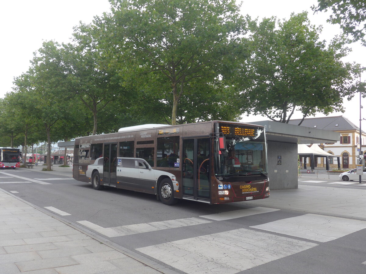 (227'248) - TRAVYS Yverdon - Nr. 223/VD 486'500 - MAN am 15. August 2021 beim Bahnhof Yverdon