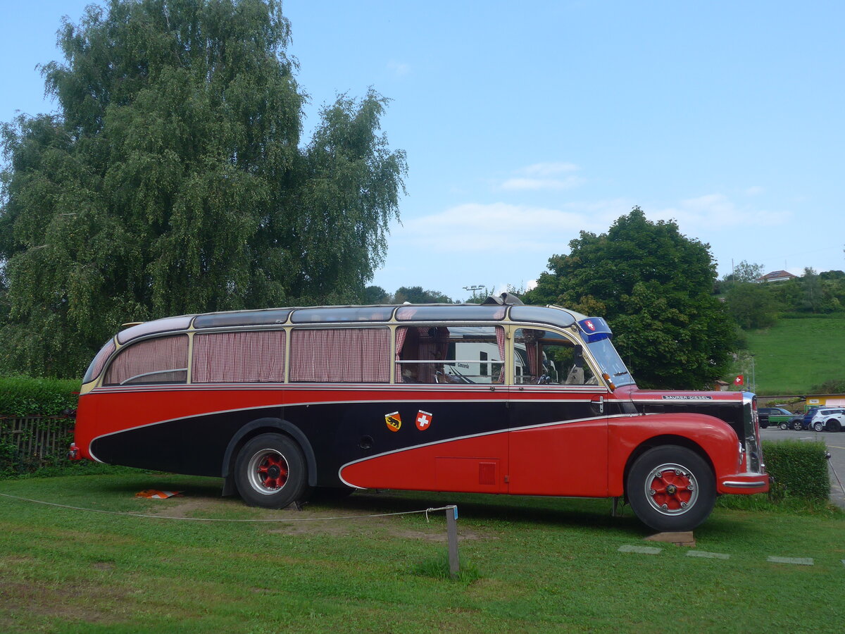 (227'257) - Schaffer, Oberburg - BE 30'513 - Saurer/R&J (ex AFA Adelboden Nr. 16; ex ASKA Aeschi Nr. 8) am 15. August 2021 in Grandson, Camping VD 24